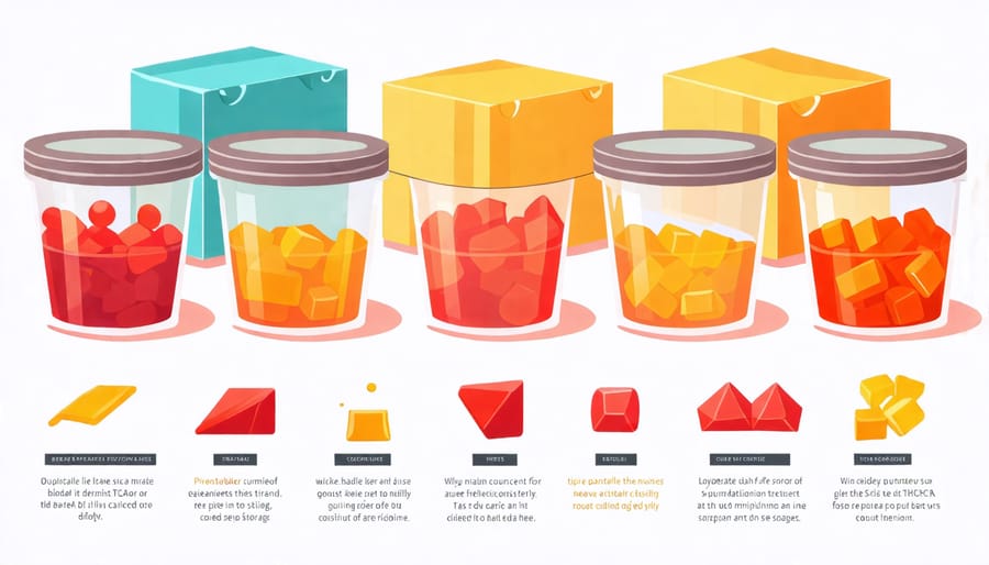 Step-by-step images showing the preparation, cooking, and storage of THCA gummies